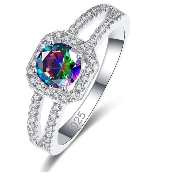 Rainbow Sterling Silver Ring - Picture 2 of 3